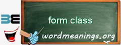 WordMeaning blackboard for form class